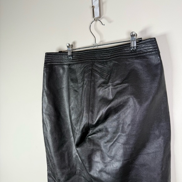Margaret Godfrey Black Genuine Leather Pants - Picture 4 of 9